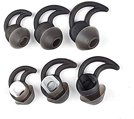 Rhinenet Ersatz-Ohrstöpsel für Bose QC20 QC20i QC30 SoundSport SIE2i IE2 IE3, weiches Silikon, 3 Paar (schwarz)
