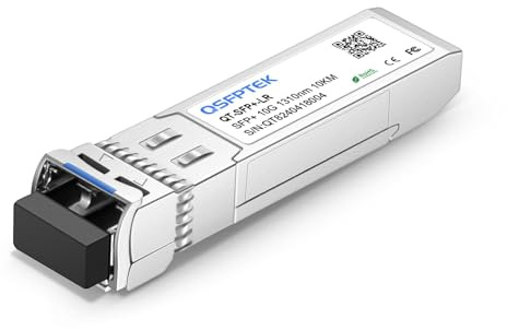 QSFPTEK 10GBASE-LR SFP+ Module 1310nm 10km DDM LC, 10G-LR SFP+ Transceiver for Cisco SFP-10G-LR, Ubiquiti UF-SM-10G, Mikrotik, Netgear, Zyxel, Qnap NAS, D-Link, and Other Open Switches