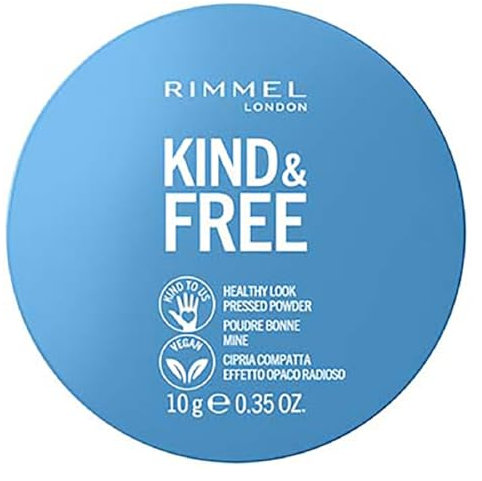 Rimmel London, Cipria Compatta Idratante KIND & FREE, con Aloe Vera e Tapioca, senza Talco, Cruelty-Free e Vegano, Tonalità 10 Fair, 10 g