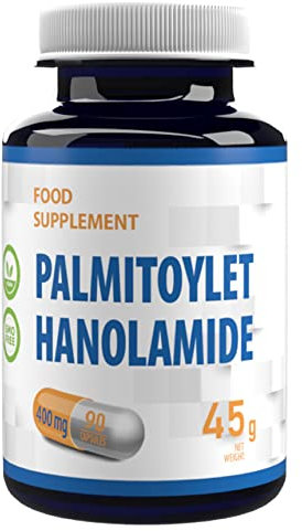 Palmitoyléthanolamide PEA 400mg 90 Vegan Capsules | Santé Immunitaire Gestion de la Douleur Renforcement Cognitif | 3 Mois | Testé en laboratoire | Certifié GMP
