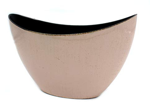 DARO DEKO Kunststoff Blumentopf Schiff (rosa-Pastell-gesprenkelt, 24,5 x 15cm) Pflanz-Schale Blumen-Töpfe Übertopf