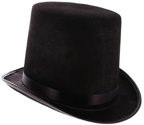 Van Der Linn Black Top Hat 3 Sizes Adult Fancy Dress Magician Mad Hatter Victorian