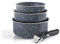 Qulinart by Brandt 194-007, 4-teiliges Kochgeschirr-Set - Marmorgrau Aluminium - Ø 16/18/20 cm