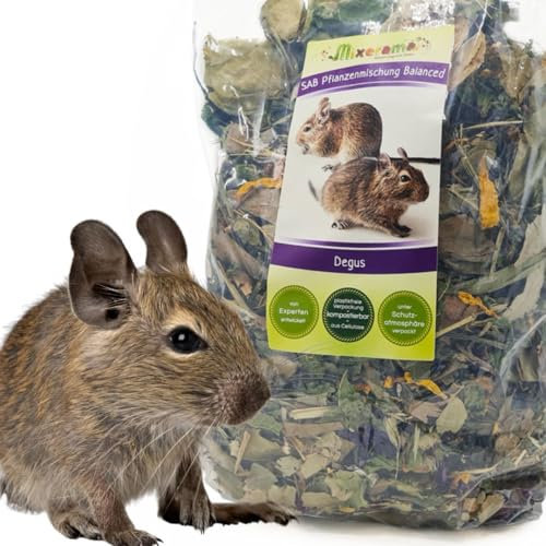 Mixerama Degus SAB Pflanzenmischung Balanced - getreidefreies Futter für Degus ohne Pellets Alleinfutter