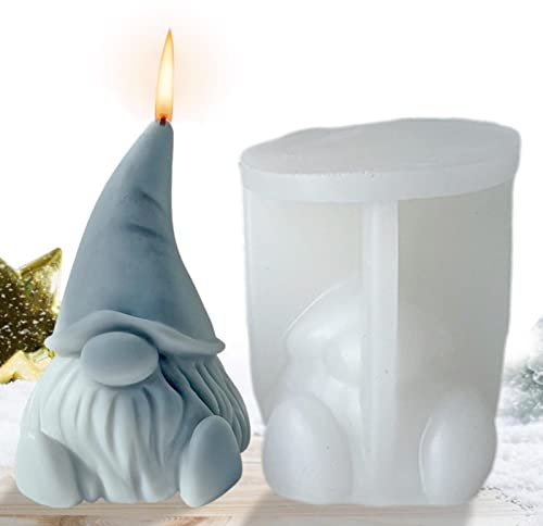 Linsition Wichtel Silikonform Weihnachts Kerze Formen Fondant Formen Schokoladenform Gießformen, Weihnachtsdeko Figuren Wichtel Weihnachten