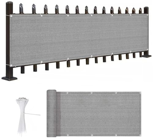 Wzmazingly Sichtschutz Für Balkon Höhe 35cm/45cm Klein Zaunabdeckung 90% Blockade HDPE Anti-Ultraviolett Für Balkon Garten Draussen (Color : Grey, Size : 45x430cm)