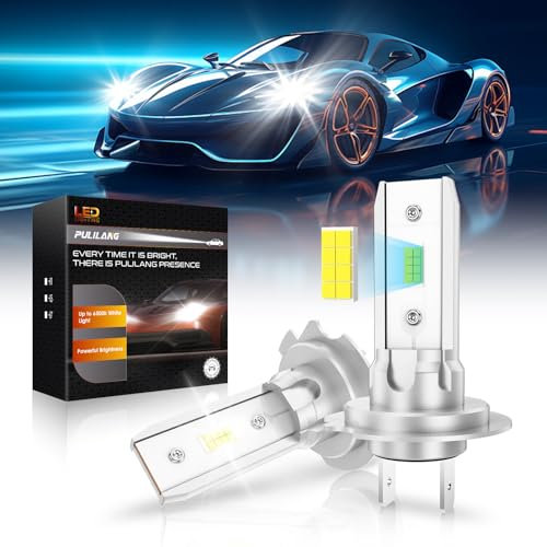 Pulilang Bombillas H7 LED, 16000LM 6500K Blanco 12V Canbus Anti Error Lámparas LED H7, Lámpara Reemplazo para Halógenos, No Requiere Adaptador,2PCS
