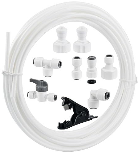 15M Tuyau Frigo Americain en Universel, kit osmoseur Kit de Connecteur de Tuyau de Réfrigérateur 1/4, Tube de Filtre, Pièces et Accessoires pour Réfrigérateurs Européen tube d'alimentation remplissage