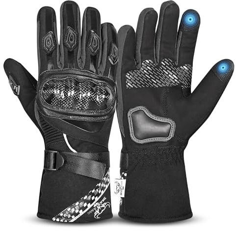 BEAST RAGE Winter Motorcycle Gloves,Waterproof Windproof Thermal Motorbike Gloves for Men women,Warm Touchscreen Riding Gloves for Motocross Racing,Biking,Cycling,Riding,ATV,UTV Hiking