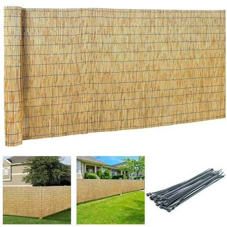 Brise-vue en bambou - 61 x 700 cm - 61 x 800 cm - Rouleaux de clôture en roseau naturel - Pour extérieur, jardin, terrasse