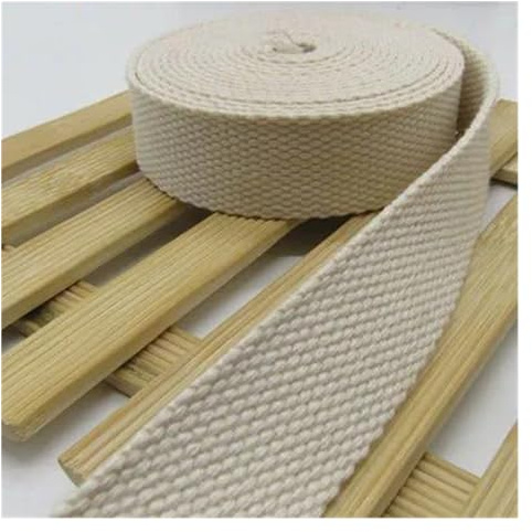 WEOKDFHA sadelgjord 38 mm 5 meter kanvas sadelgjord bältesväska bomull nylon gör-det-själv ryggsäck rem sömnad hundtillbehör (beige)