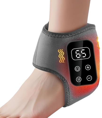 Masajeador de pie y tobillo – masajeador eléctrico con 5 velocidades – Cojín calefactor para el tobillo, para hombres, ancianos, cumpleaños, confort diario, cuidado de los pies, casa de viaje