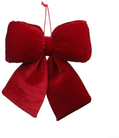 Ghirlanda natalizia in velluto rosso per albero e decorazione della casa, ornamento festivo in stoffa con forma classica, colore rosso vino, per interni ed esterni, decorazione per feste (M)