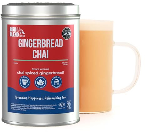 Gingerbread Chai Rooibos Tea Tin 150g (75 Cups) | Caffeine-Free Loose Leaf Spiced Blend with Cinnamon, Ginger & Cardamom | Great Taste Award-Winning Herbal Chai | Warming Gingerbread Tea