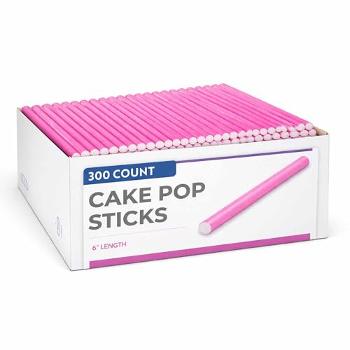 Restaurantware 5.9 Paper Cake Pop 300 Pack Restpresso Sustainable Cake Pop Lollipop Sticks for Cookies, Bakery, Fair, Concession Stands Pink