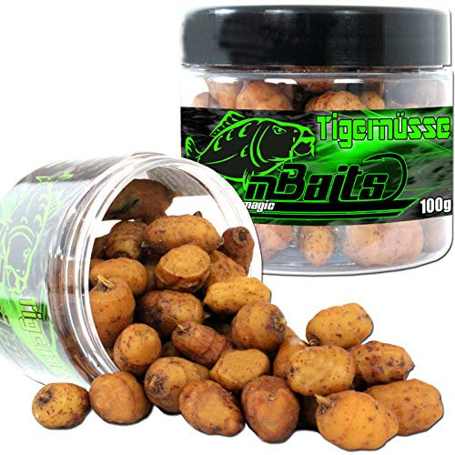 Angel-Berger Baits Tigernüsse Verschiedene Sorten Tigernuts Tigernuss Hakenköder 100g (Natur)