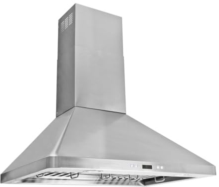 PROLINE 30-Inch Wall Range Hood, Ducted, 900 CFM, Stainless Steel, LED Lights, ULTRA-QUIET Blower Motor, 6 Speed, 3-Year Warranty, Dishwasher-Safe Filters, PLFW 129J.30, Kitchen Hood