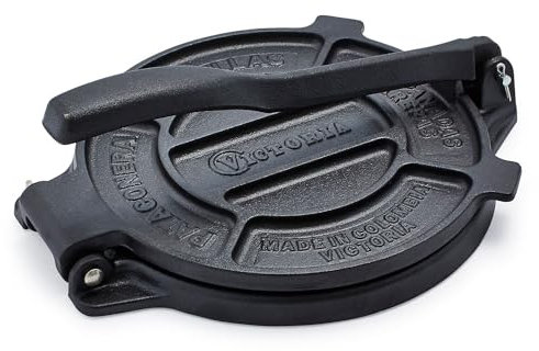 Creative Home & Kitchen Cast Iron Tortilla Press, 8, Black
