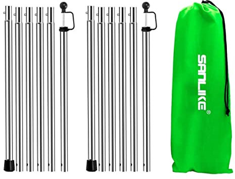 SAN Like Teleskopstange Camping, Zeltstangen Teleskop 240 cm, Zeltstange aus Edelstahl, Campingstangen für Planen Markise Baldachin Veranda Sonnensegel