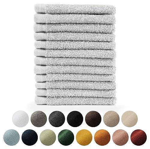 Blumtal Premium Frottier Gästehandtücher Set 12 teilig 100% Baumwolle - Oeko-TEX zertifiziertes Gästehandtuch 12x (30x30 cm) - Ultra saugstarkes Gästetücher Set waschbar °60 - Handtücher Weiß