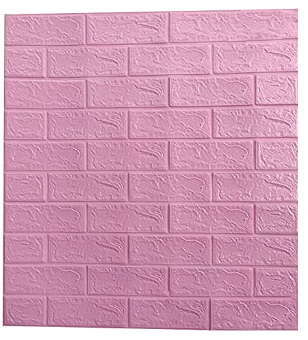 XiinxiGo 3D Tapete Wandpaneele Selbstklebend Ziegel Wasserfest Wandaufkleber für Badezimmer Schlafzimmer Wohnzimmer Balkon Küchen,Rosa,1Stück(35 * 38 cm *8MM)