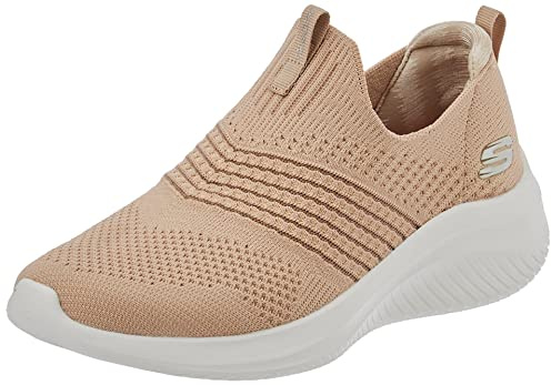 Skechers Women's Hands Free Ultra Flex 3.0 Brilliant Path Sneaker, Taupe, 37 EU