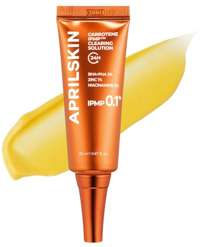 APRILSKIN Carrotene IPMP™ Clearing Solution || Quickly soothes troubled areas and helps clear blemishes | Formulated with BHA, AHA, Niacinamide & Zinc Oxide | Vegan, Cruelty-Free (0.67fl.oz.)