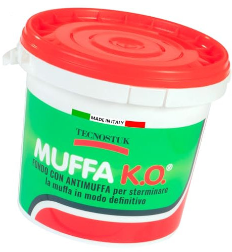 Eurocali Muffa KO Tecnostuk lt.3 Fondo Antimuffa per Muri Made in Italy - Ecologico e Traspirante, Stermina e Previene la Muffa