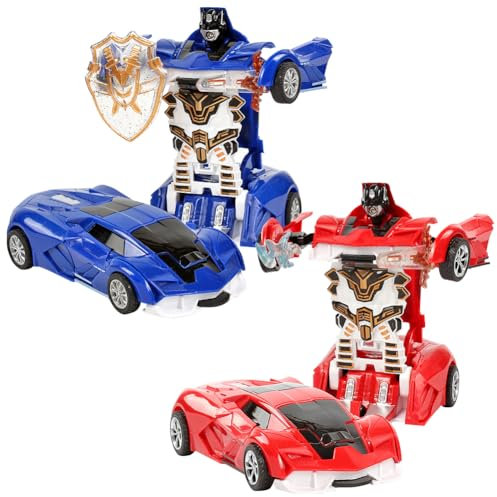 Diempi Deformierter Auto Spielzeuge, 2 Stück Deformierter Autoroboter, Auto Roboter Spielzeug 2 In 1, Transformation Action Figure Spielzeug, Spielzeug Für Kinder Geschenke