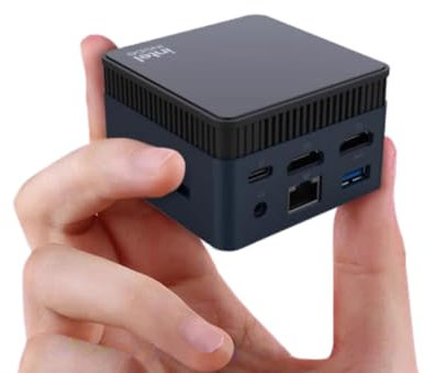 WayPonDEV BY51 Intel Alder Lake N100 Mini-Computer, Windows 11 Pro Mini-PC, LPDDR5 RAM, M.2 2242 NVME SSD, unterstützt Dual 4K Display, WiFi5/BT4.2, GbE für Büro-Heimkino-Gaming (12GB RAM +256G SSD)