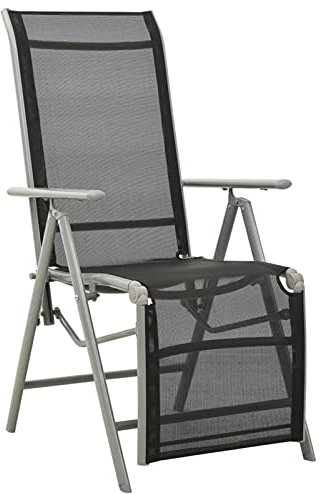 BaraSh Garten-Liegestuhl Textilene und Aluminium Silbern Sonnenliege Relaxstuhl Garten Relaxstuhl
