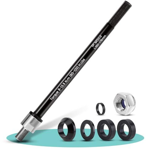 ACIELANNA Steckachse Adapter M12 x 1,0-160-178 mm Steckachse mit Fahrrad Achsadapter, Einstellbare Schaftlänge, Steckachse kompatibel mit den meisten Fahrradanhänger kupplungen