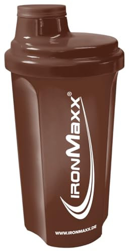 IronMaxx Eiweiß Shaker - Brown 700ml | Proteinshaker mit Drehverschluss, Sieb & Mess-Skala | auslaufsicher, spülmaschinengeeignet & frei vom Weichmacher BPA & DEHP