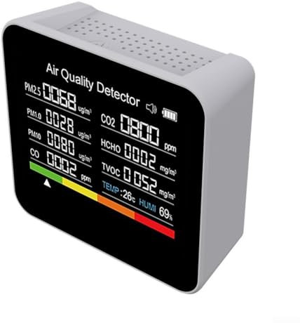 ChicBosomn Monitor della qualità dell'aria 9-in-1 Misuratori di qualità dell'aria interna Rilevatore di inquinanti atmosferici Rilevatore di anidride carbonica AQI PM2.5 Tester di qualità dell'aria