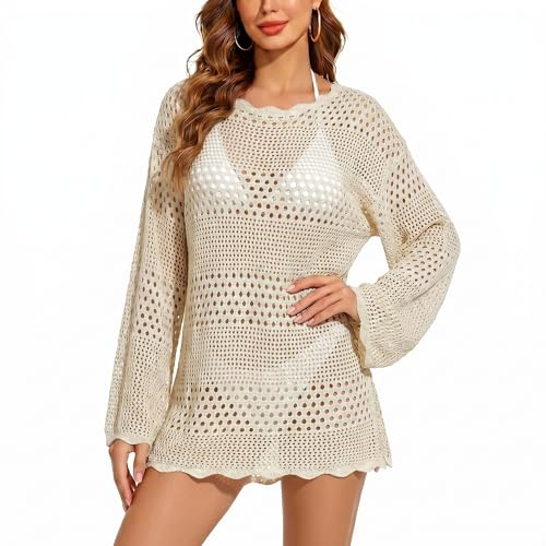 Crochet Vestido de Playa Mujer Moda Diseño Vestido Playero Vestido de Verano Vestidos Tejidos Cover Ups Traje de Baño Ropa Playa Mujer