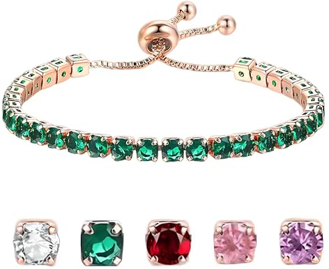 Pummny tennisarmband damer, justerbara armband, vänskapsarmband, armband zirkonia, Eine Grösse, Koppar, Cubic Zirconia