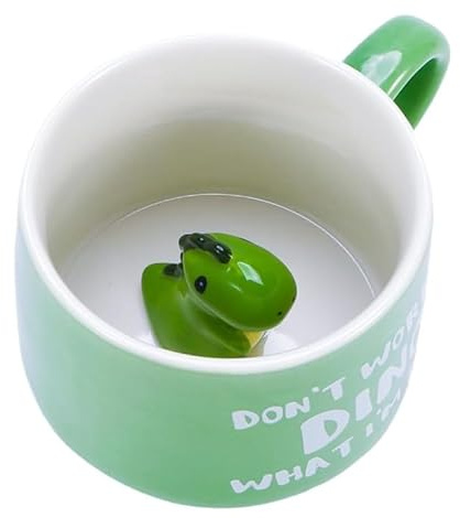 Taza de 3D dinosaurio, taza cerámica 350ml animal café lindo regalo para amigos y niños