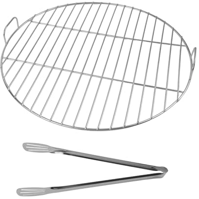 MoSundi Edelstahl Grillrost rund mit Griff für Weber 7432 und 57cm Kugelgrill, 45cm Durchmesser Ersatz Grillrost 45cm