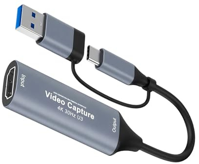 Videoinspelningskort - Ljudöverföringsenhet | USB-inspelningskort för dator - för inspelning på dator, bärbar dator, PC, TV från kamera och videobandspelare