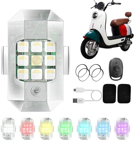 Lampeggianti LED - Illuminazione Mini Con 7 Colori,Fari di Sicurezza per Veicoli | Per Vetture, Veicoli, Camion, SUV, Motociclette, Biciclette, Scooter Per Uso Interno, Esterno E