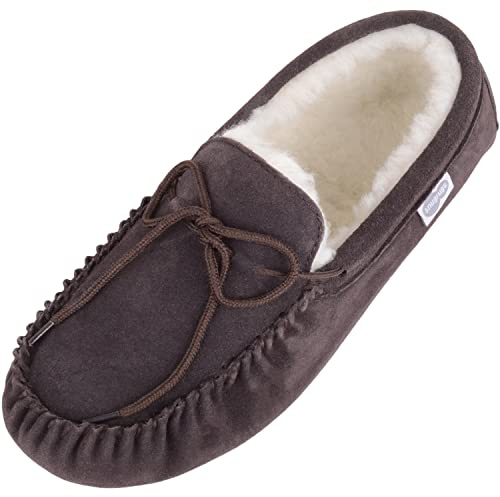 SNUGRUGS Men's Alfie Wool Lined Suede Moccasin Slipper
