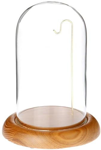 Plymor 4 x 7 Watch/Ornament Glass Display Dome (Oak Base & Brass Wire)