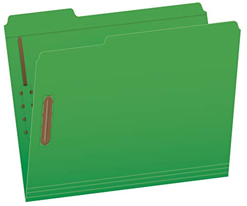 Pendaflex - Carpetas con 2 clips, tamaño carta, color verde, pestañas con corte 1/3 en las posiciones izquierda, derecha y central, 50 por caja (22140GW)