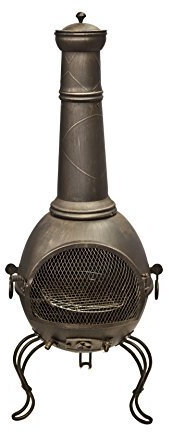 La Hacienda 56904 136cm XL Murcia Steel Chiminea with Grill - Bronze