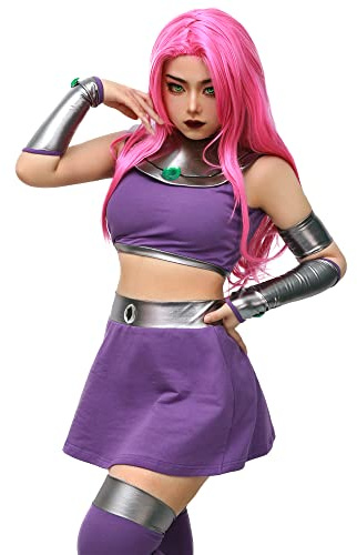 C-ZOFEK US Size Purple Dress Cosplay Costume Halloween Outfit with Stockings (Large)