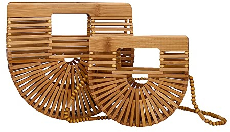 Women's Bamboo Woven Crossbody Bag - Lightweight, Durable And Fashionable Messenger Bag (Bamboo)