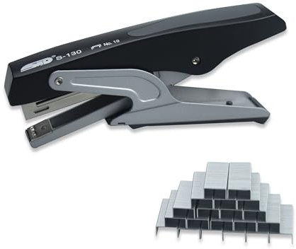 Handheld Plier Stapler Set, Plier Heavy Duty Stapler with Staples, One-Touch Staple Loading, Ergonomic Grip, Desktop Sturdy Metal Hand Stapler for Office, School, Home, Packaging