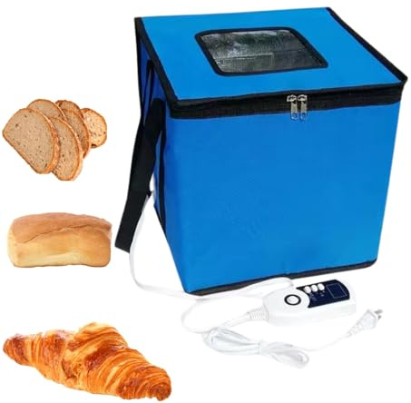 Cloud Fire Caja de Fermentación Plegable, Ajuste de Temperatura, Con Tapa, Multifunción Extraíble Para El Hogar, Pan, Pizza, Yogur, Vino de Arroz (Azul)