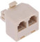 Adaptador RJ11 Macho a Doble Puerto RJ11 Hembra, Duplicador, Clavija para Telefono