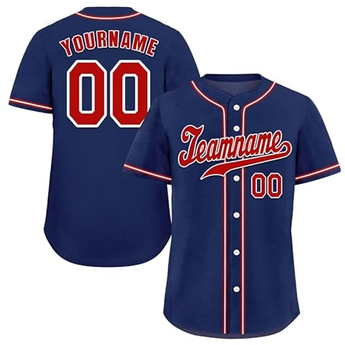coolcustomize Camiseta Jersey de Béisbol Clásica Personalizada Cosida/Impresa Abotonada Camisetas Ropa Deportiva Hip Hop Personalizada para Hombres Mujeres Niños, Altoa única